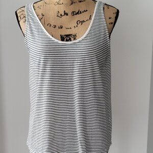 Old Navy White Striped Tank  Top Medium